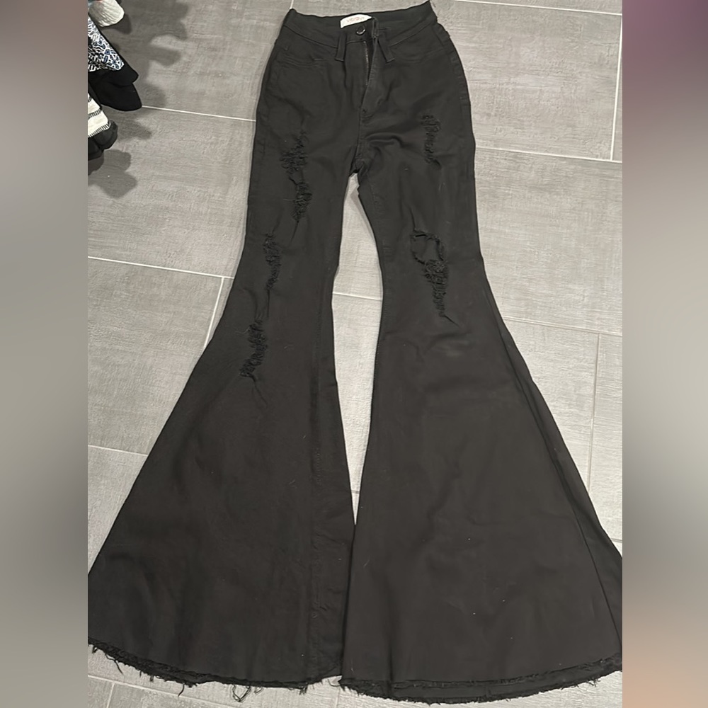 Black flare bell bottoms